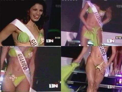 ミスコンテンスト水着がはずれてヘアー露出ハプニング! 人物不明