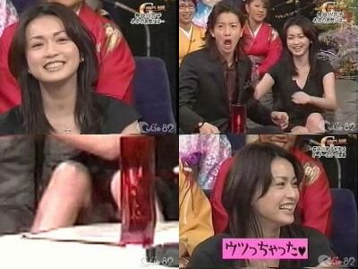 キム●クに興奮!振り向きざまのパンチラ 長●川京子