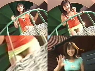 階段下からのサービスパンチラ 安●ぐみ