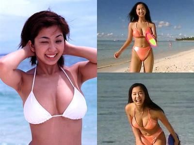 優●がボールを水着姿で追っかける 優香