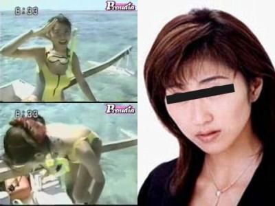 水着で胸チラ 三●真美子
