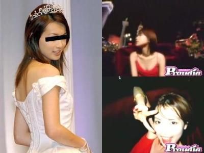 赤のスリップドレス 長●川京子