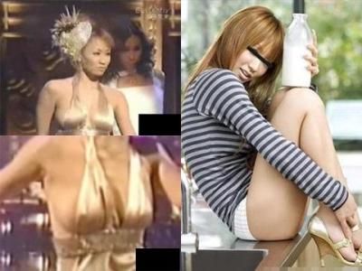 ノーブラチク&はみ乳衣装 倖●來未
