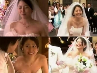 長●まさみ - 「プ●ポーズ大作戦」ウエディングドレス姿での谷間 長●まさみ