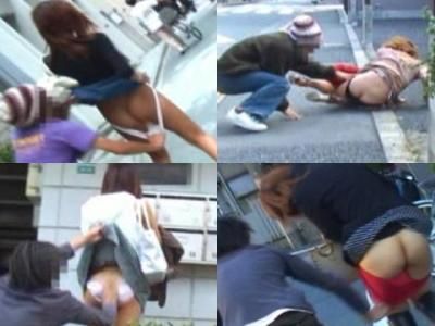 いきなりスカートめくって逃げる その六 素人多数